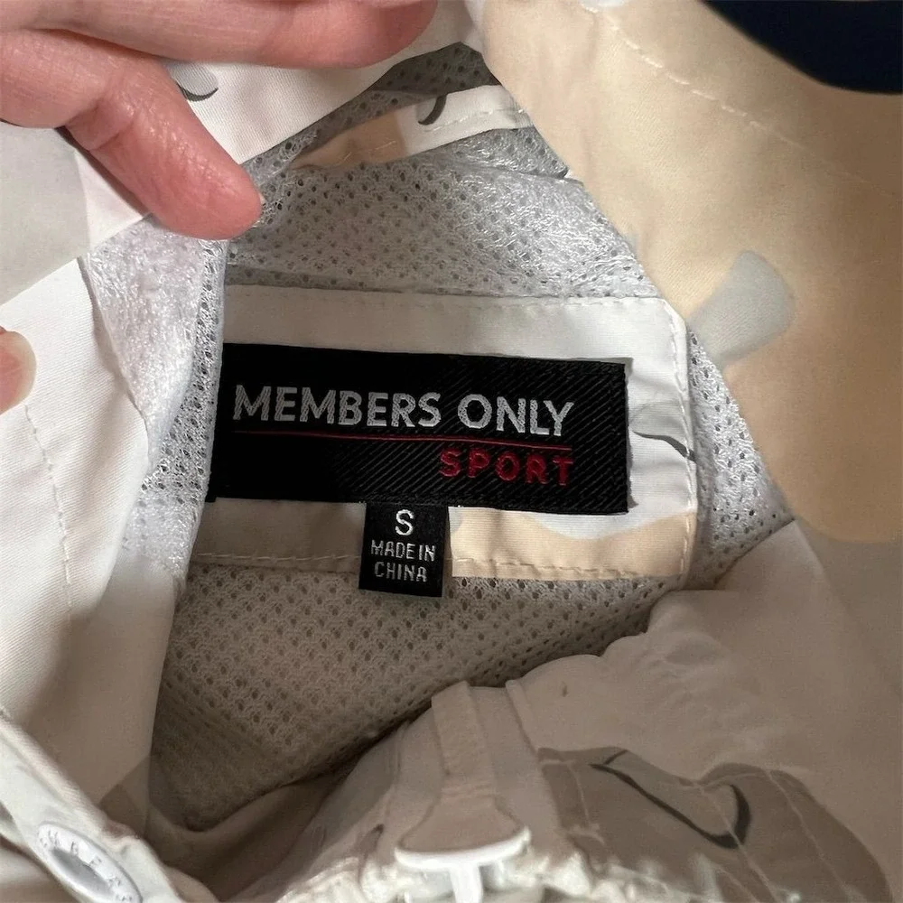 Members Only Sport Jacket Mens Small Multi Camo Hooded Windbreaker‎